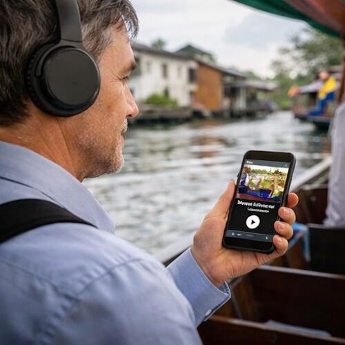 Siamnity est une application d’audioguide intelligente, discrètement assistée par l’intelligence artificielle, qui permet aux amateurs de culture d’explorer le patrimoine du Siam en toute autonomie, à leur propre rythme.