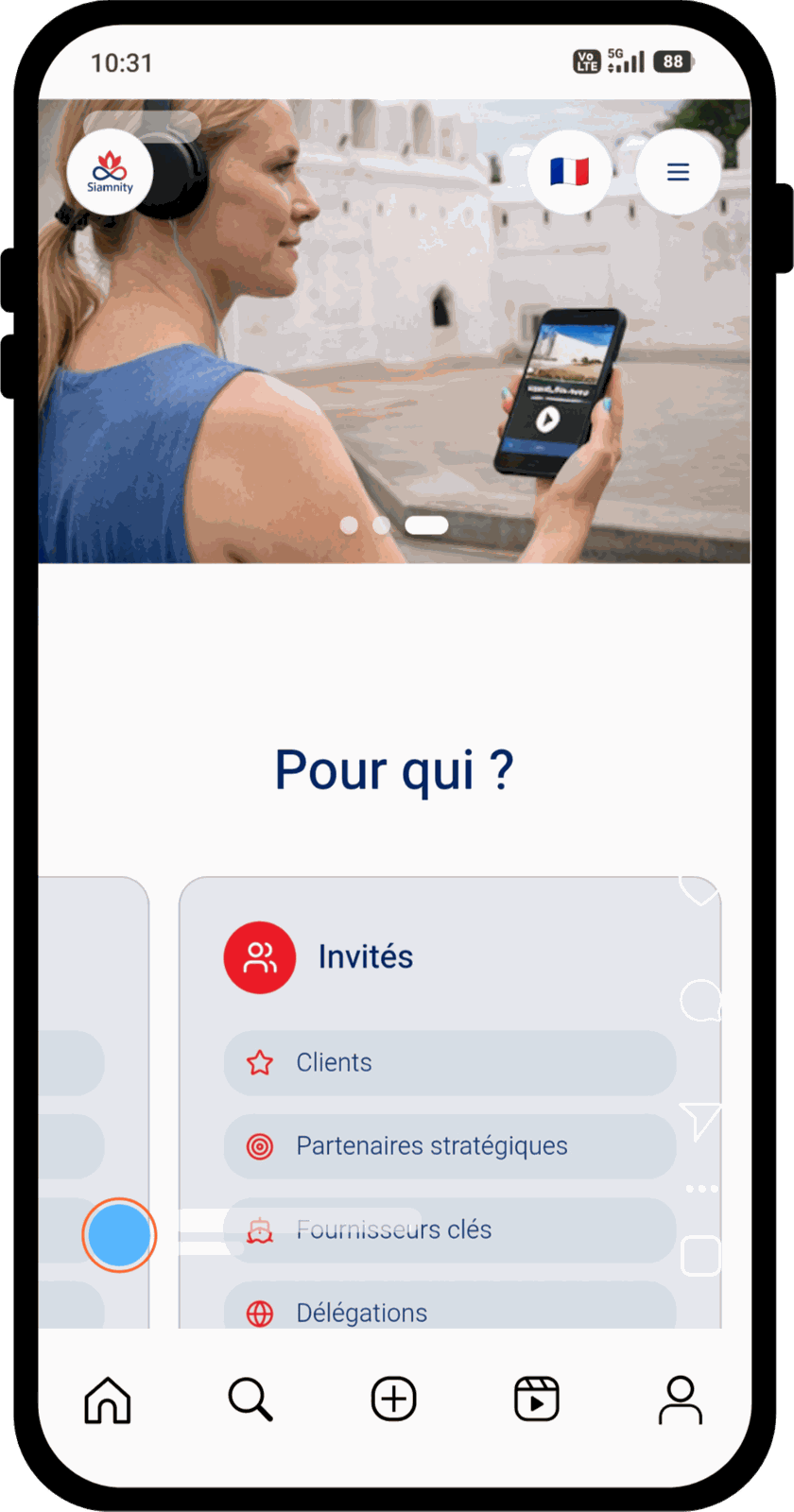 Screen reading “who it is for”, guests, clients and partners — Bangkok 3.60 by Siamnity
