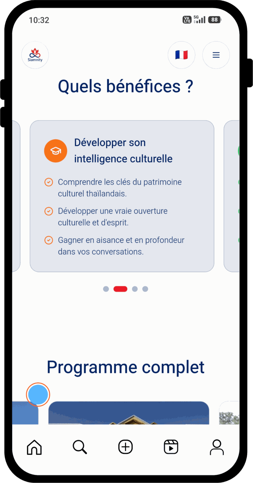 Screen reading “building cultural intelligence” — corporate cultural experience in Bangkok