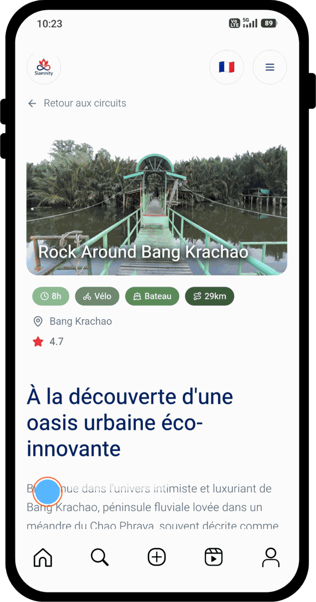 Rock Around Bang Krachao tour card — cycling tour of Bangkok's green lung